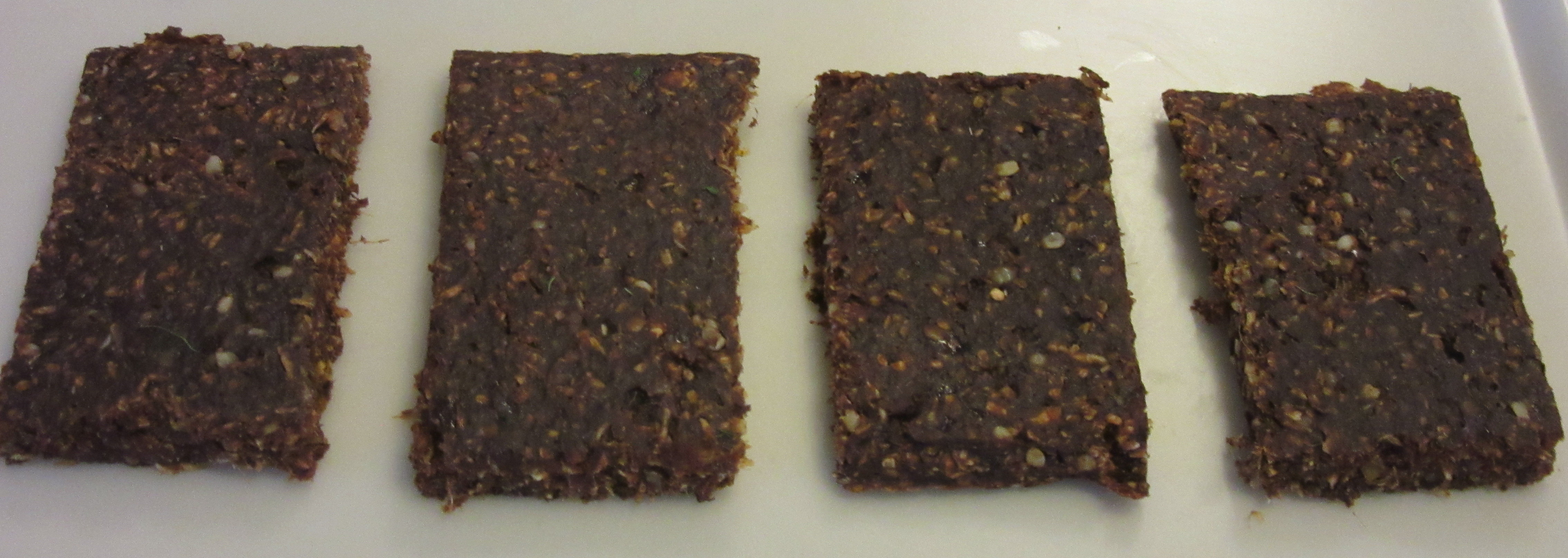 Dehydrated bars in a tray.