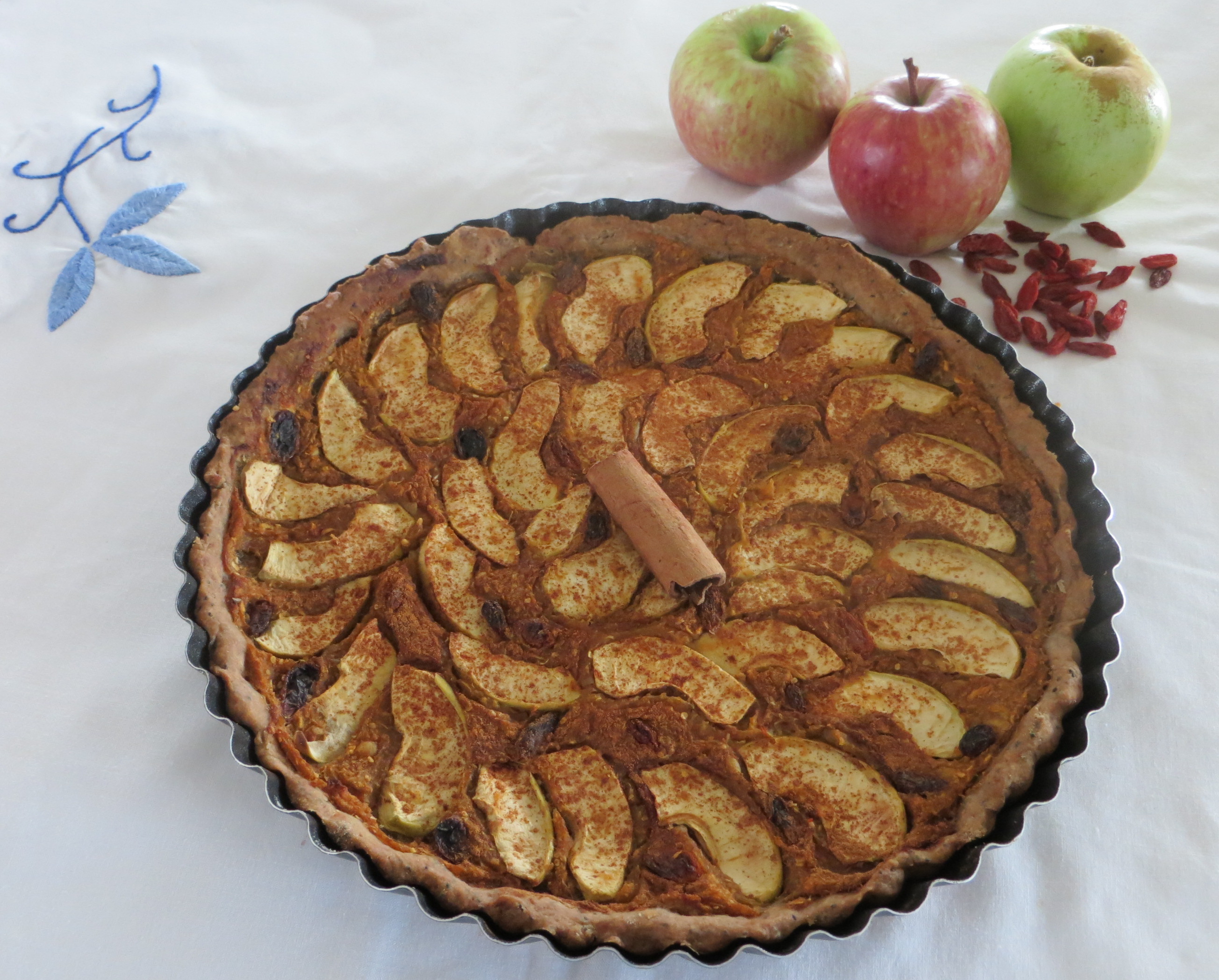 Apple and gojis pie 
