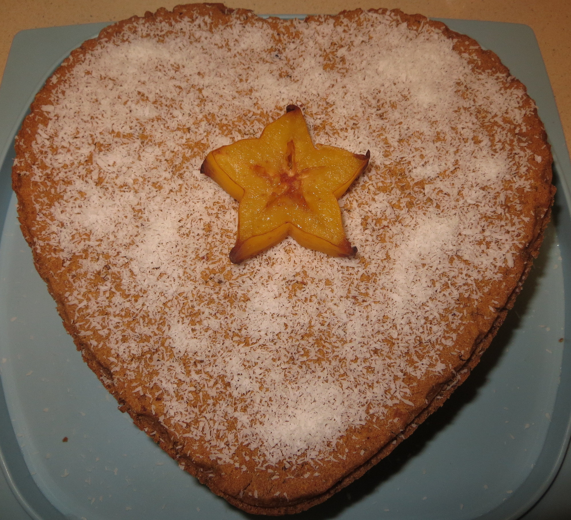 Mango and Coconut Cake in a plate