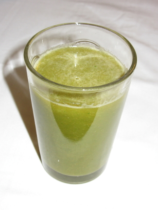 Green juice in a glass.