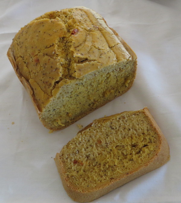 Loaf and slice of bread with chia