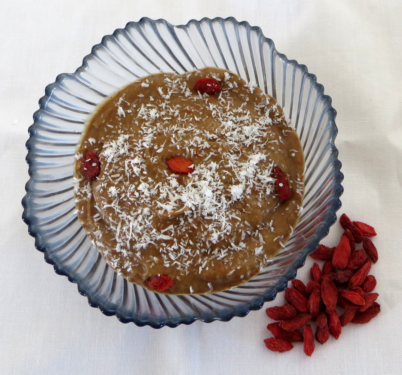 Cup with goji and cocoa mousse