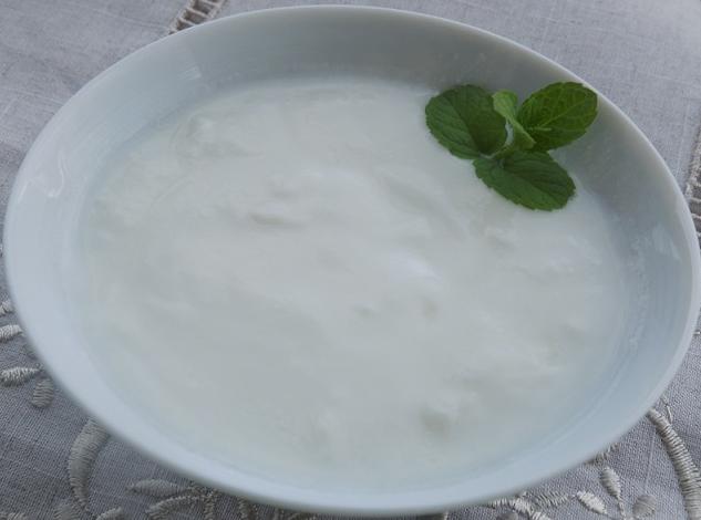 Bowl with yogurt