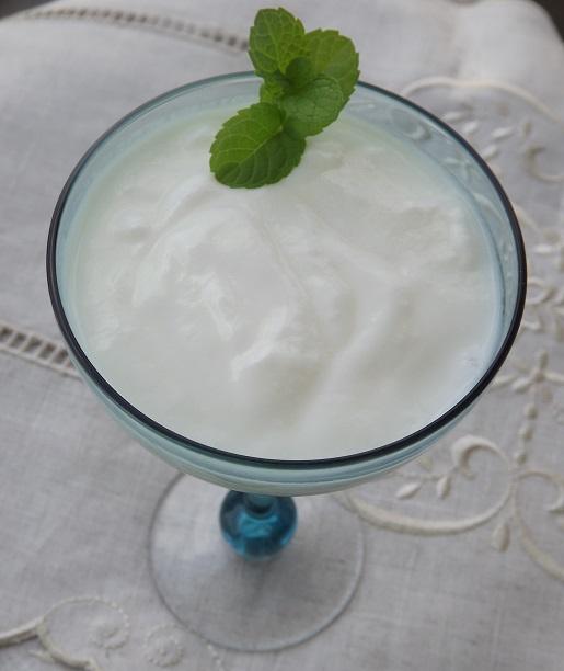 Glass with yogurt